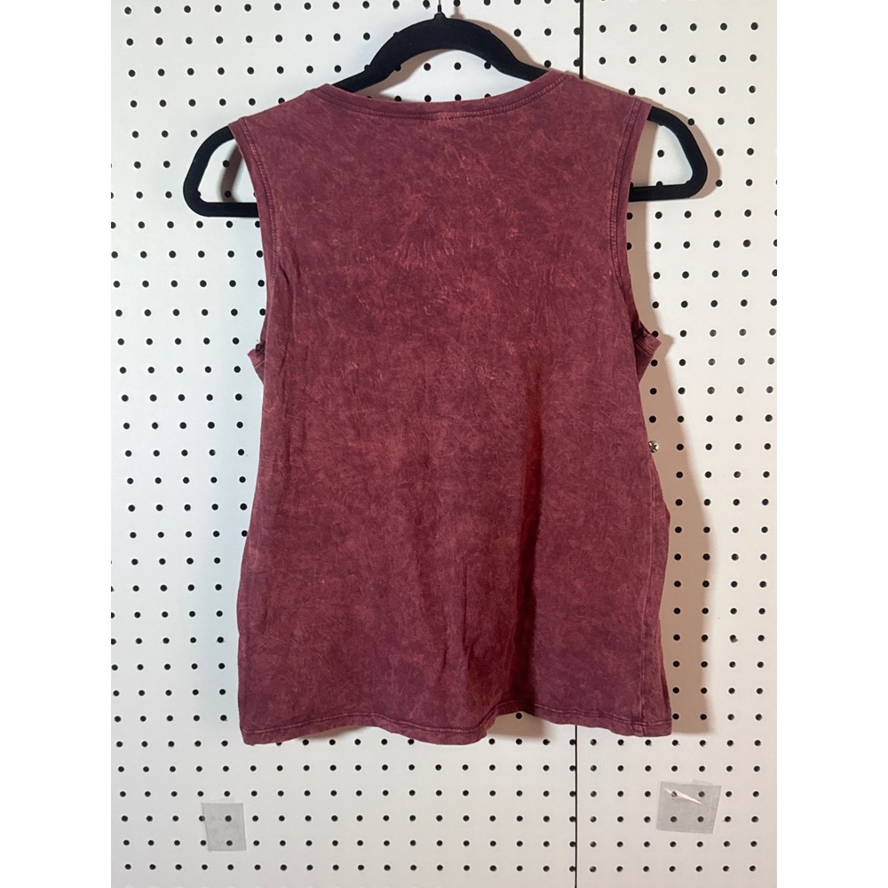 ACDC For Those About To Rock Graphic Tank Top Maroon Acid Wash Small 1981 Tour - Picture 4 of 4